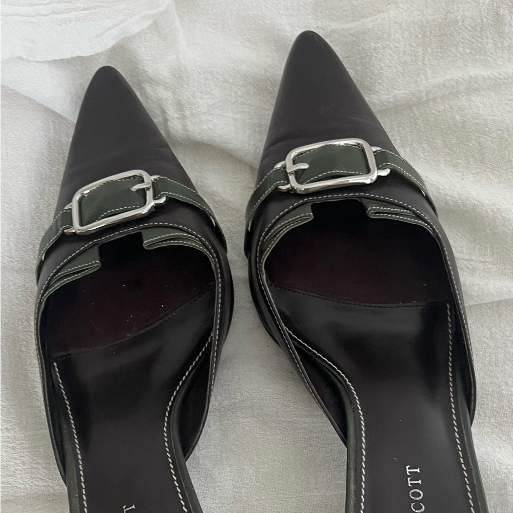 Karen Scott Kitten Heel leather Mules